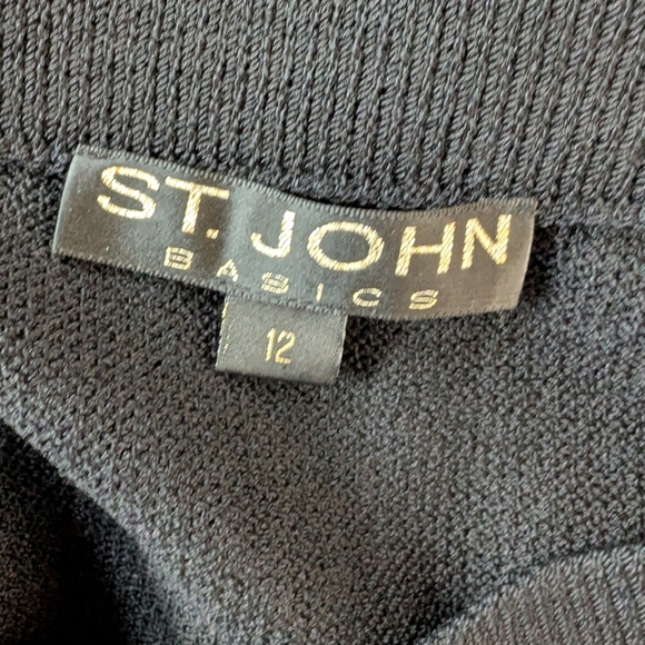 St. John Black Midi Knit Skirt sz 12 - Picture 4 of 5